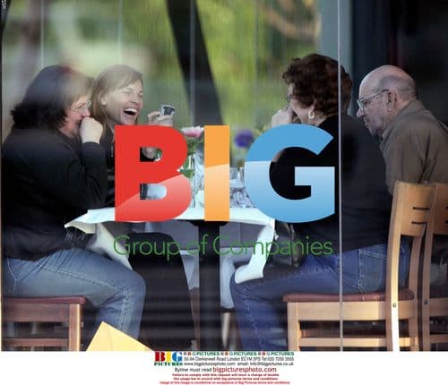 Hilary Swank Smiling at Lunch