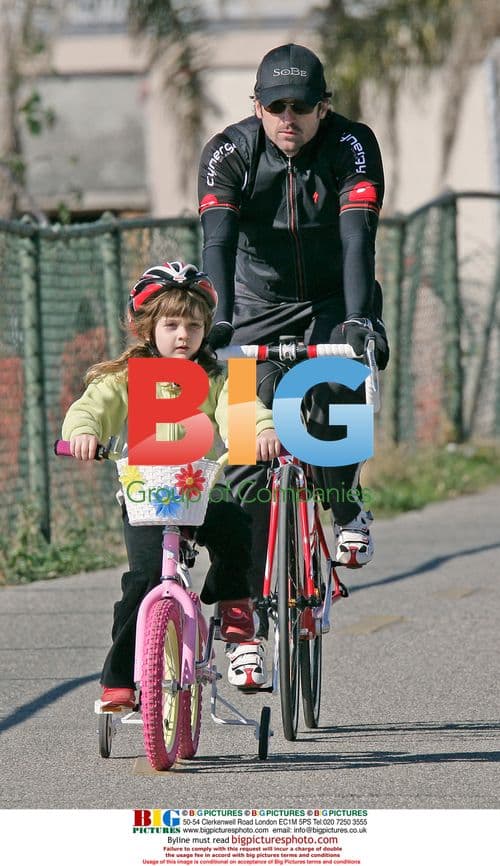 Patrick Dempsey cycles with daughter Tallulah