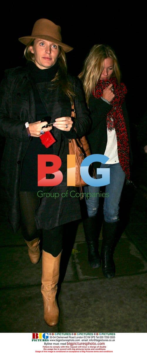 Kate Moss, Davinia Taylor and Young Man Leave Pub