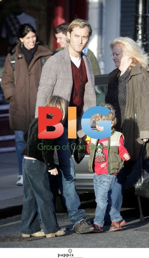 Jude Law spotted with kids in London