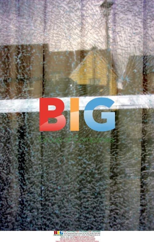 Smashed Window at Jade Goody's Home