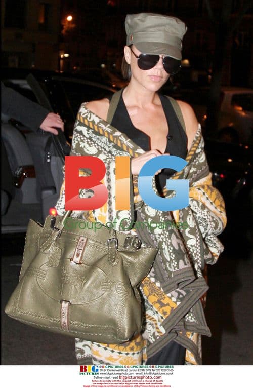 Victoria Beckham arrives at hotel in Paris