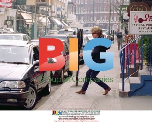 Diana, Princess of Wales exits foot clinic