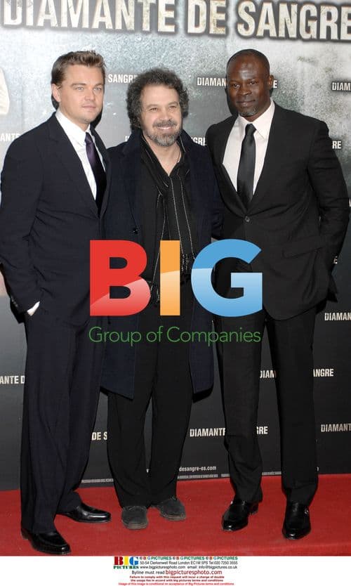 Leonardo DiCaprio, Ed Zwick, Djimon Hounsou at "Blood Diamond" Premiere
