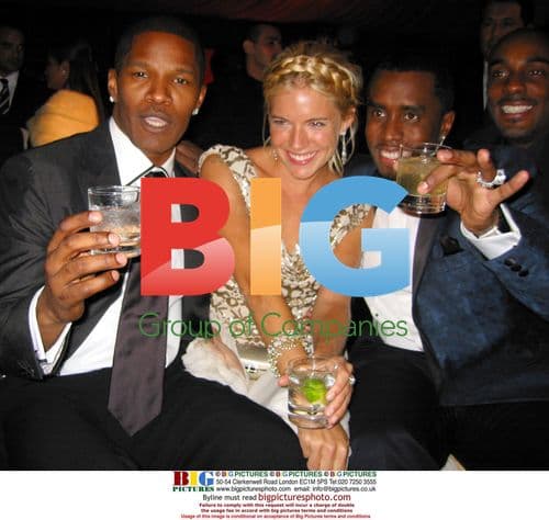 Sienna Miller with Sean Combs at Golden Globe party