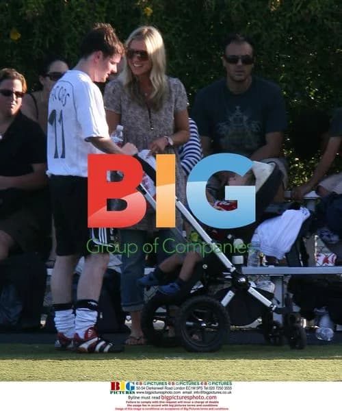 Declan Donnelly plays soccer with Robbie Williams team
