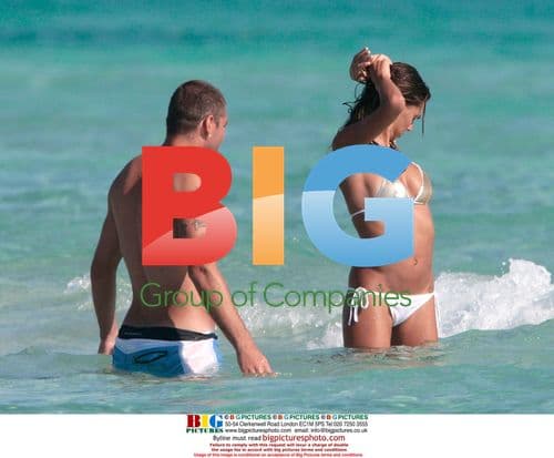 Cristian Vieri and Melissa Satta on Beach