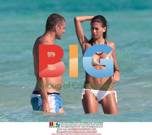 Cristian Vieri and Melissa Satta on the Beach in Formentera