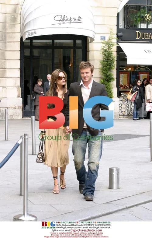 David and Victoria Beckham in Paris