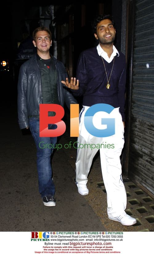 Jack Osborne walks in Soho with friends