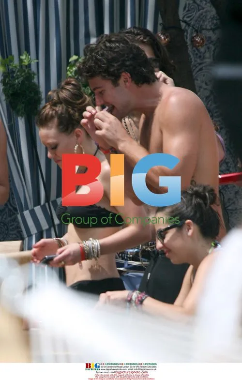 Hilary Duff and friends at Malibu beach party