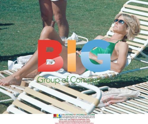 Farrah Fawcett Sunbathes During Angels Tennis Tournament