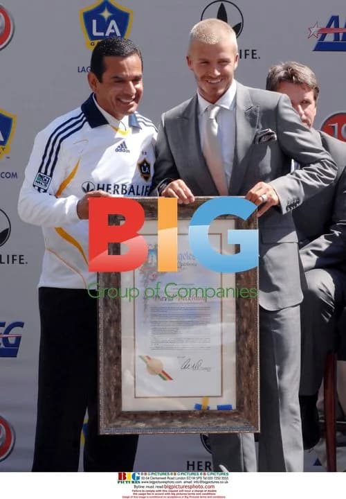 David and Victoria Beckham at LA Galaxy Presentation