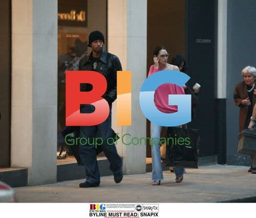 Footballer Thierry Henry and wife Nicole Merry shopping