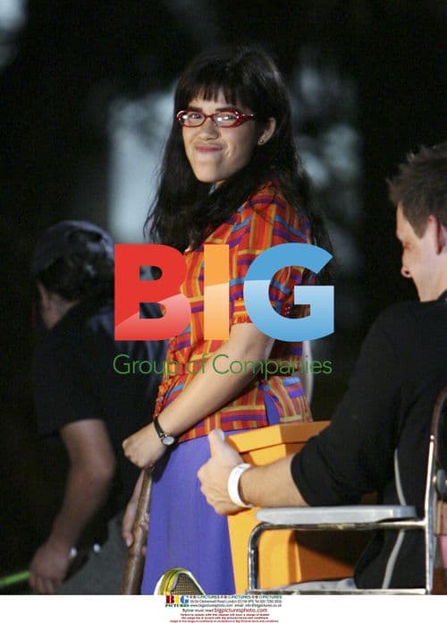 America Ferrera on set of 'Ugly Betty'