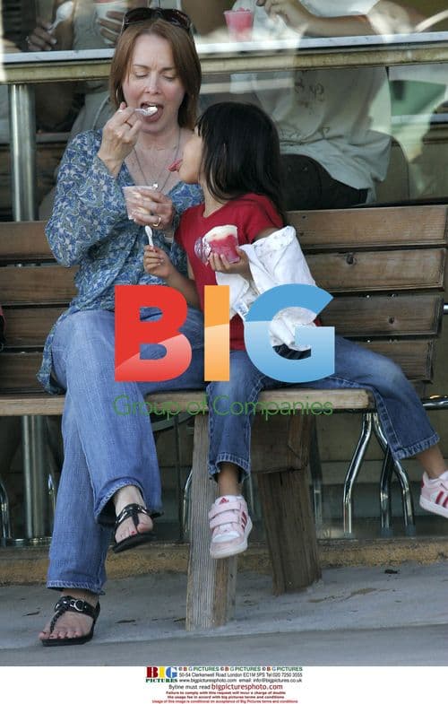 Laura Innes and Daughter Mia Brisbin Eating Ice Cream