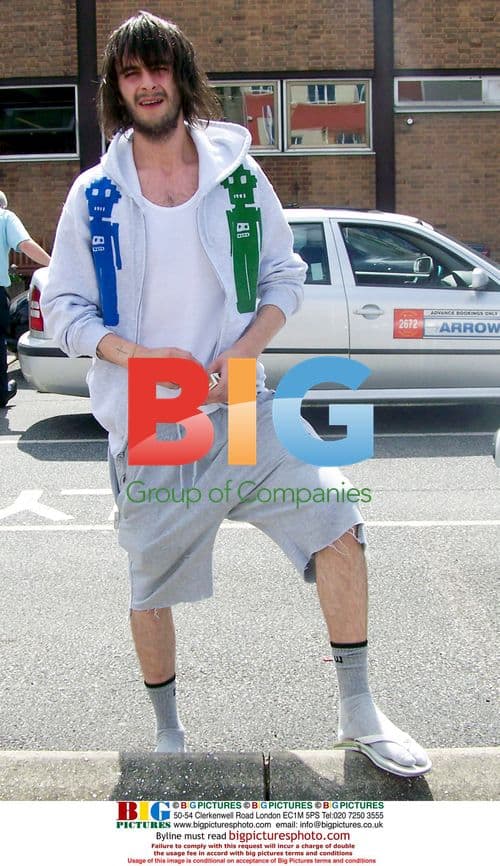 Emmerdale's Joseph Gilgun Arrives for Work