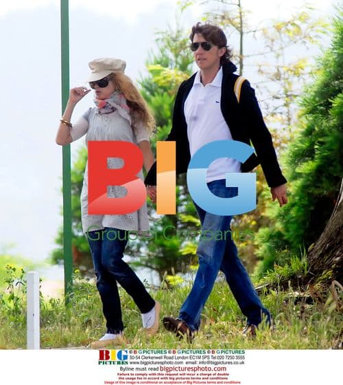 Paulina Rubio and husband in Spain