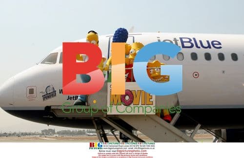 The Simpsons Cast at Jet Blue Unveiling