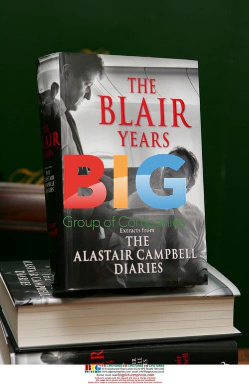 Alistair Campbell signs book "The Blair Years"