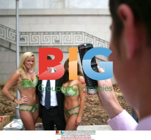 Capitol Hill interns take photos with Playboy and Budweiser models