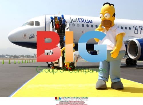 Simpsons Cast at JetBlue Aircraft Unveiling