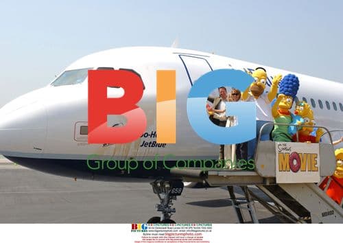 Simpsons Cast at Jet Blue Unveiling