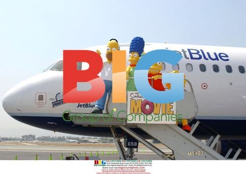 Simpsons Cast at Jet Blue Unveiling