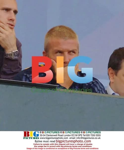 Alexi Lalas and David Beckham at LA Galaxy match