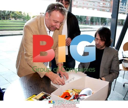 Peter Hook autographs Hacienda trainers