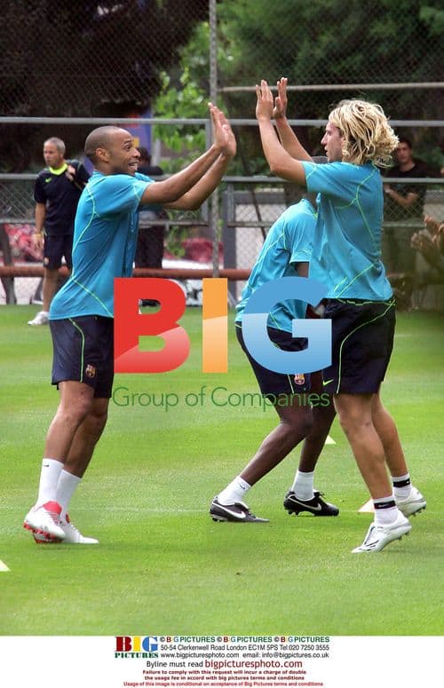 Thierry Henry Trains with FC Barcelona