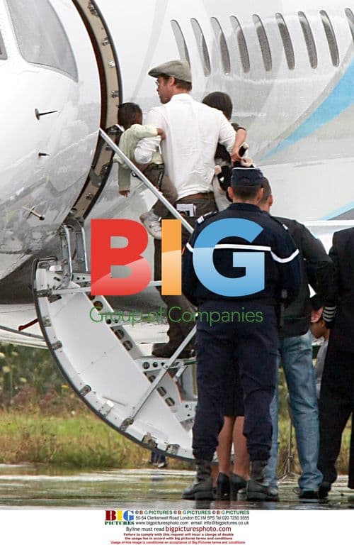 Brad Pitt and Angelina Jolie with Kids Depart Coronne Castle