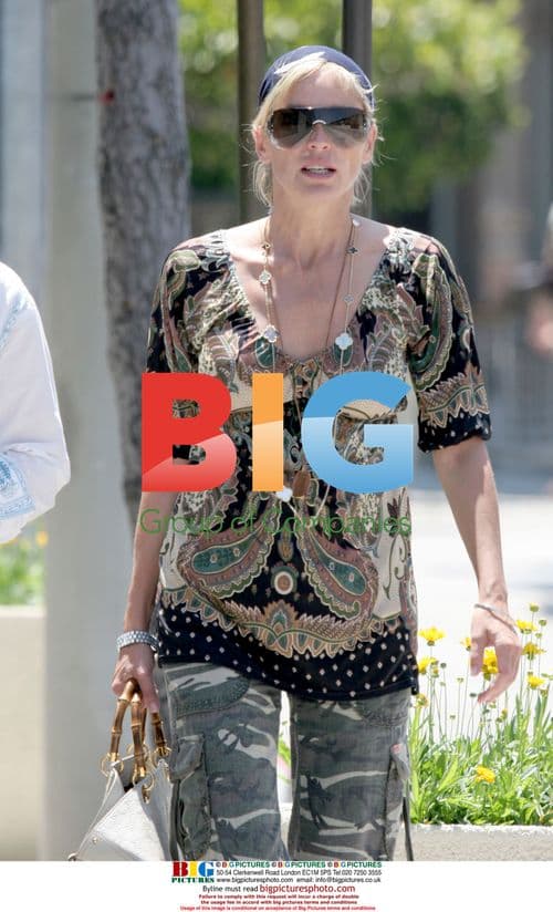 Sharon Stone Takes Stroll on Sunset