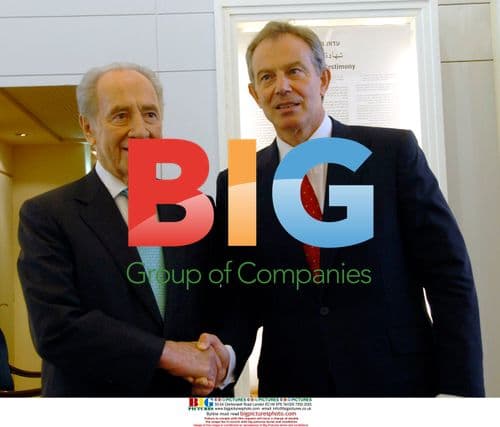Shimon Peres and Tony Blair Meeting in Jerusalem