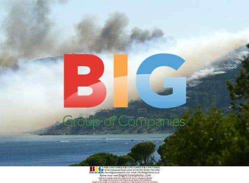 Fire on the French Riviera near Saint-Tropez