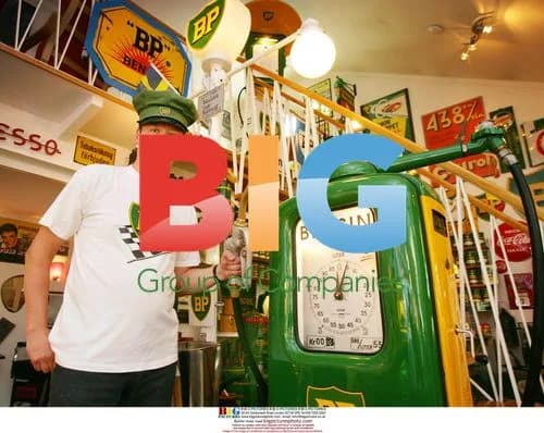 Man's Petrol Station Museum in Home