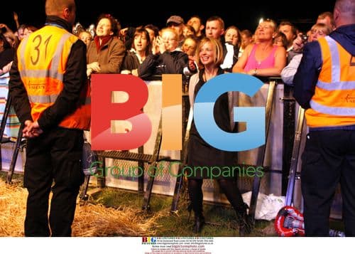 Claire Grogan of Altered Images dances at 80s pop concert