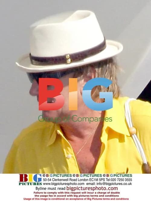 Rod Stewart on Boat with Family in Nice