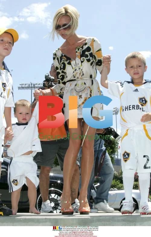Victoria Beckham and sons at LA Galaxy Family Day
