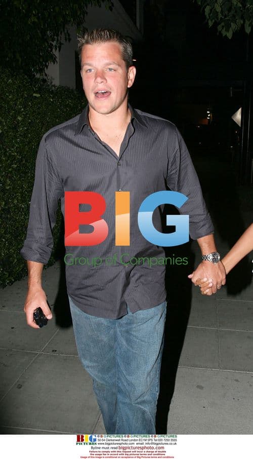 Matt Damon and wife Luciana leave Mastro's Steakhouse