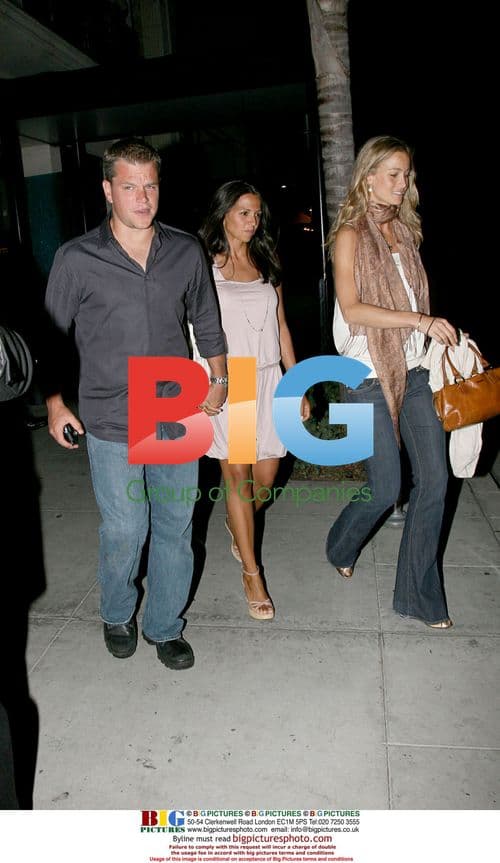 Matt Damon and Wife Leave Mastro's