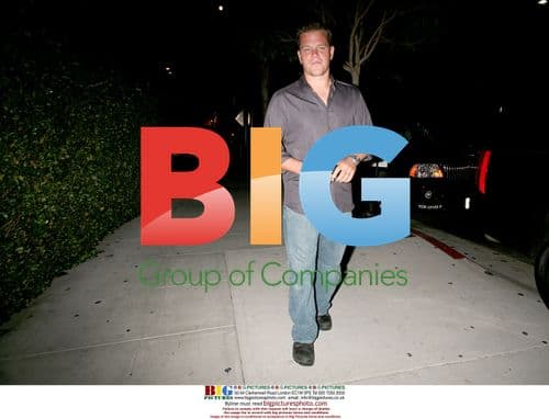 Matt Damon and wife Luciana leave restaurant