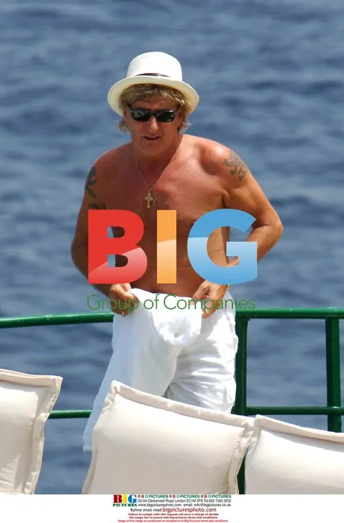 Rod Stewart Spends Time with Family in Pool