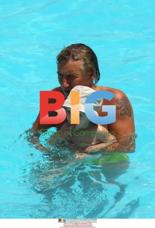 Rod Stewart with family at pool