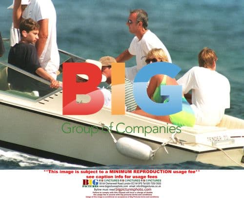 Princess Diana and children on holiday in Saint-Tropez