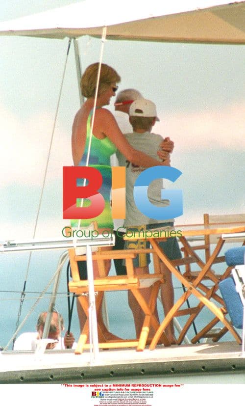 Princess Diana and children on holiday in Saint-Tropez