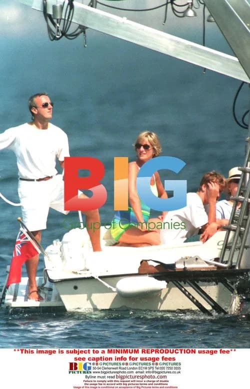Princess Diana and children on holiday in Saint-Tropez