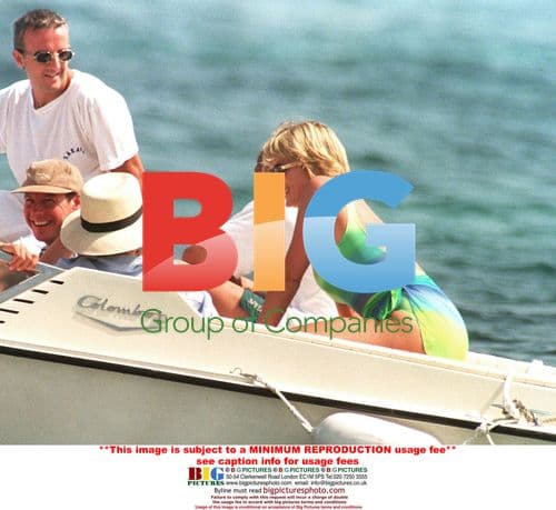 Princess Diana and children on holiday in Saint-Tropez