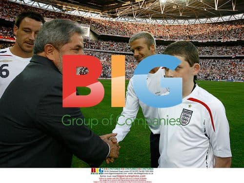 Lula da Silva and Beckham at England vs Brazil match