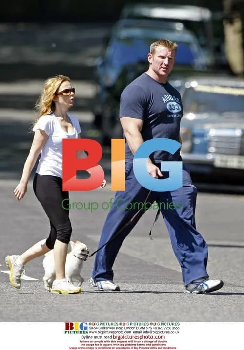 Geri Halliwell Exercises with Trainer and Dog